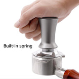Adjustable Coffee Tamper with Scale Constant Pressure Espresso Powder Press Tool - Silver-58mm - 45-Degree Angle