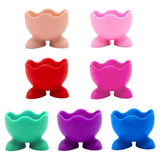 7PCS Breakfast Serving Cups Holders Set Boiled Egg Kitchen Silicone Egg Cup - Front View