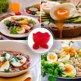 7PCS Breakfast Serving Cups Holders Set Boiled Egg Kitchen Silicone Egg Cup - Top-Down View