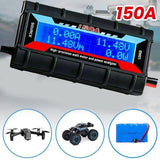 150A Digital LCD Amp Watt Meter Power Analyser Solar Caravan - Low Angle