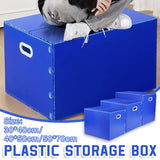 Large Capacity Waterproof Plastic Storage Box Foldable Moving Organizer Durable - 40x30x30cm
