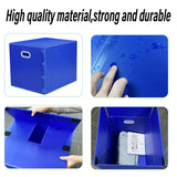 Large Capacity Waterproof Plastic Storage Box Foldable Moving Organizer Durable - 40x30x30cm - 45-Degree Angle