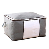 1/4X Bamboo Charcoal Clothes & Quilt Storage Bag with Zipper Box - 1 x Horizontal