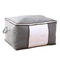 1/4X Bamboo Charcoal Clothes & Quilt Storage Bag with Zipper Box - 1 x Horizontal
