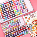 12-90 Watercolour Paint Set With Brush Painting Water Colour Kits - 50 Colours - Top-Down View