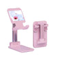 Foldable Adjustable Universal Desk Stand Holder For Mobile Phone Tablet Portable - Pink