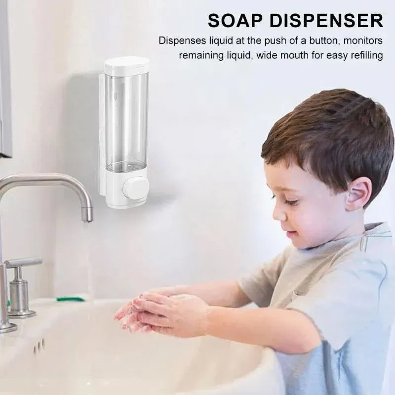 Wall Mounted Soap Dispenser Manual Press Shower Gel Bottle for Hand Sanitizer