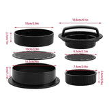 Manual Hamburger Press Round Meat Patty Mould BBQ with 100 Wax Discs - Side View
