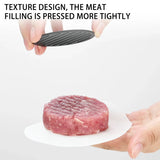 Manual Hamburger Press Round Meat Patty Mould BBQ with 100 Wax Discs - Rear View