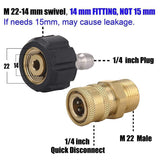 Pressure Washer Adapter 1/4inch Quick Connect Kit M22-14 Adapter - Side View