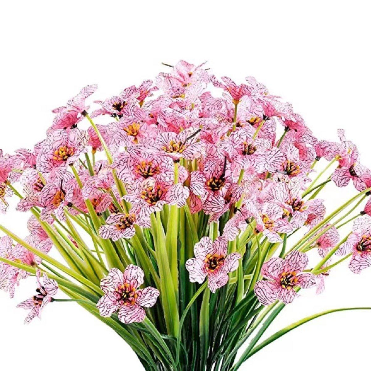 12pcs Artificial Flowers Set for Home Decor Wedding Party Fake Floral Decor - Blue