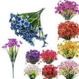 12pcs Artificial Flowers Set for Home Decor Wedding Party Fake Floral Decor - Orange