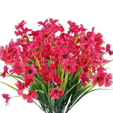 12pcs Artificial Flowers Set for Home Decor Wedding Party Fake Floral Decor - Orange - Low Angle