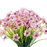 12pcs Artificial Flowers Set for Home Decor Wedding Party Fake Floral Decor - Orange