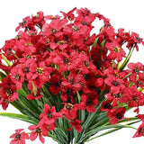 12pcs Artificial Flowers Set for Home Decor Wedding Party Fake Floral Decor - Purple