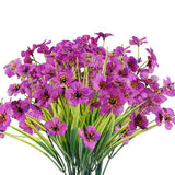 12pcs Artificial Flowers Set for Home Decor Wedding Party Fake Floral Decor - Purple