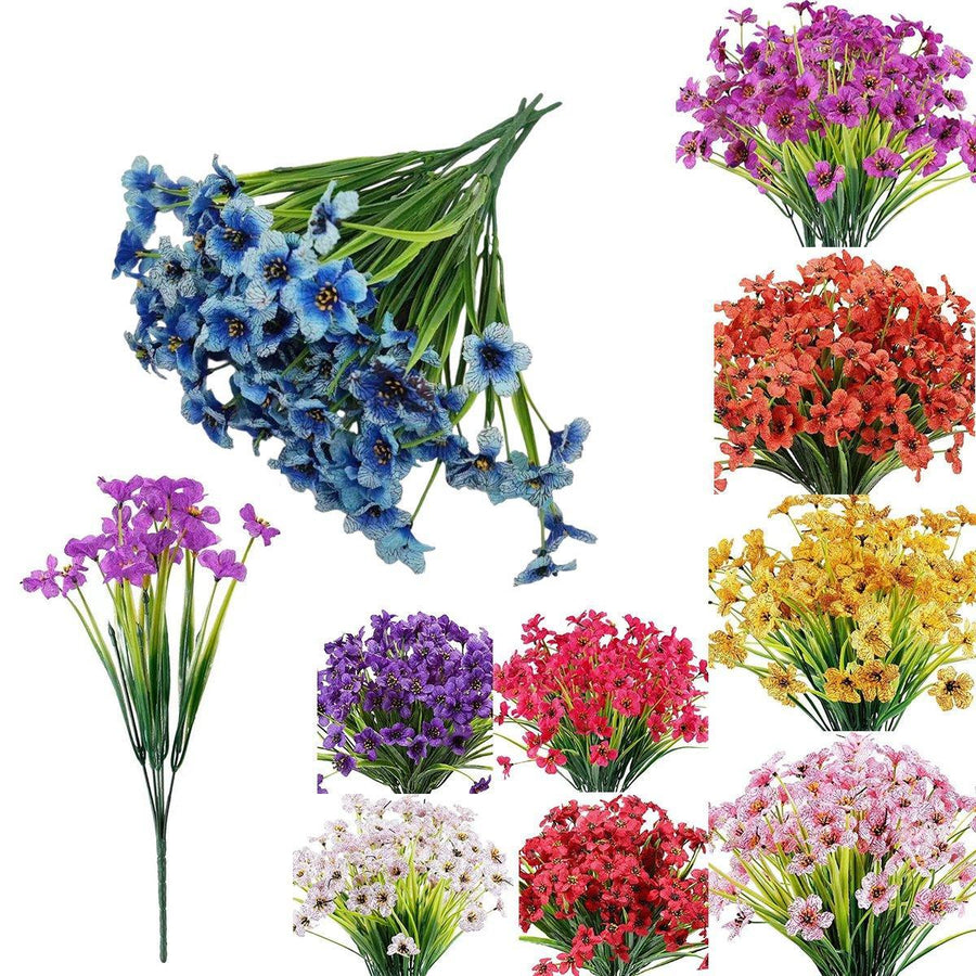 12pcs Artificial Flowers Set for Home Decor Wedding Party Fake Floral Decor - White