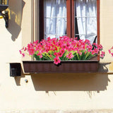 12pcs Artificial Flowers Set for Home Decor Wedding Party Fake Floral Decor - White - 45-Degree Angle