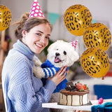 Leopard Spot Print Balloons X 12 Safari Zoo Jungle Farm Animal Party Decoration - Close-Up Angle