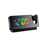 LED Digital Smart Alarm Clock Projection Temperature Time Projector LCD Display - Black - Close-Up Angle
