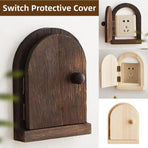 Solid Wood Wall Switch Protector Cover Socket Decorative Frame Masking Cover - Dark Wood