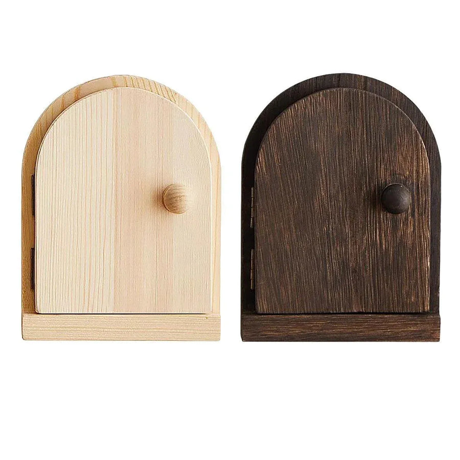 Solid Wood Wall Switch Protector Cover Socket Decorative Frame Masking Cover - Dark Wood