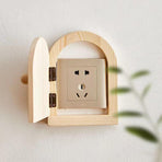Solid Wood Wall Switch Protector Cover Socket Decorative Frame Masking Cover - Dark Wood