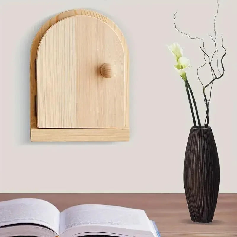 Solid Wood Wall Switch Protector Cover Socket Decorative Frame Masking Cover - Dark Wood