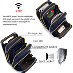 Women Crossbody Phone Purse Touch Screen Bag Rfid Blocking Wallet Shoulder Strap - Dark Blue