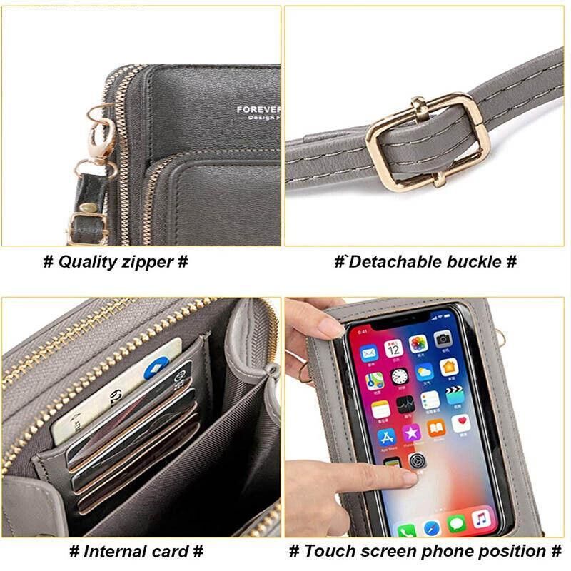 Women Crossbody Phone Purse Touch Screen Bag Rfid Blocking Wallet Shoulder Strap - Green