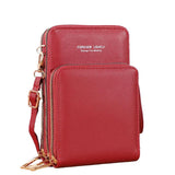 Women Crossbody Phone Purse Touch Screen Bag Rfid Blocking Wallet Shoulder Strap - Grey - Low Angle