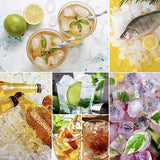 Large Ice Cube Tray Ball Maker Big Silicone Mold Sphere Whiskey Round Mould - Circular 4 grid - Rear View