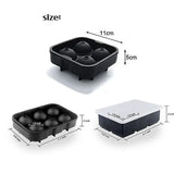 Large Ice Cube Tray Ball Maker Big Silicone Mold Sphere Whiskey Round Mould - Circular 4 grid - Extra Image