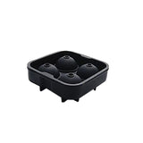 Large Ice Cube Tray Ball Maker Big Silicone Mold Sphere Whiskey Round Mould - Circular 4 grid - Low Angle