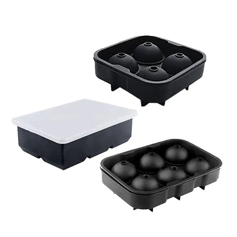 Large Ice Cube Tray Ball Maker Big Silicone Mold Sphere Whiskey Round Mould - Square 6 grid
