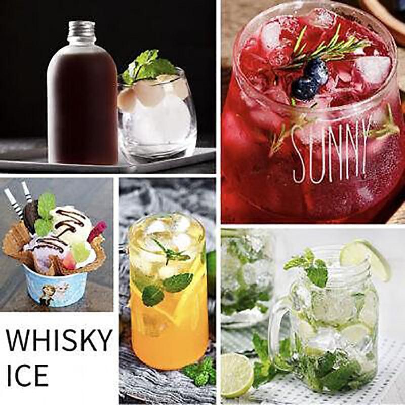 Large Ice Cube Tray Ball Maker Big Silicone Mold Sphere Whiskey Round Mould - Square 6 grid