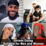 Velvet Durag Silky Hat Cap Men Women Premium Designer Doo Rag Wave Silk Headwear - Purple