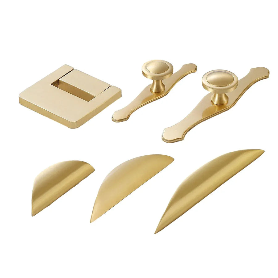 Chinese Cabinet Door Handle Pure Copper Pull Drawer Hand Handle Furniture - Type A-32mm