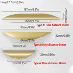 Chinese Cabinet Door Handle Pure Copper Pull Drawer Hand Handle Furniture - Type A-96mm