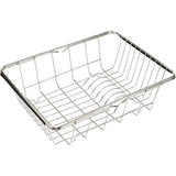 Stainless Steel Sink Draining Basket Telescopic Dish Rack Kitchen Storage Holder - Front View