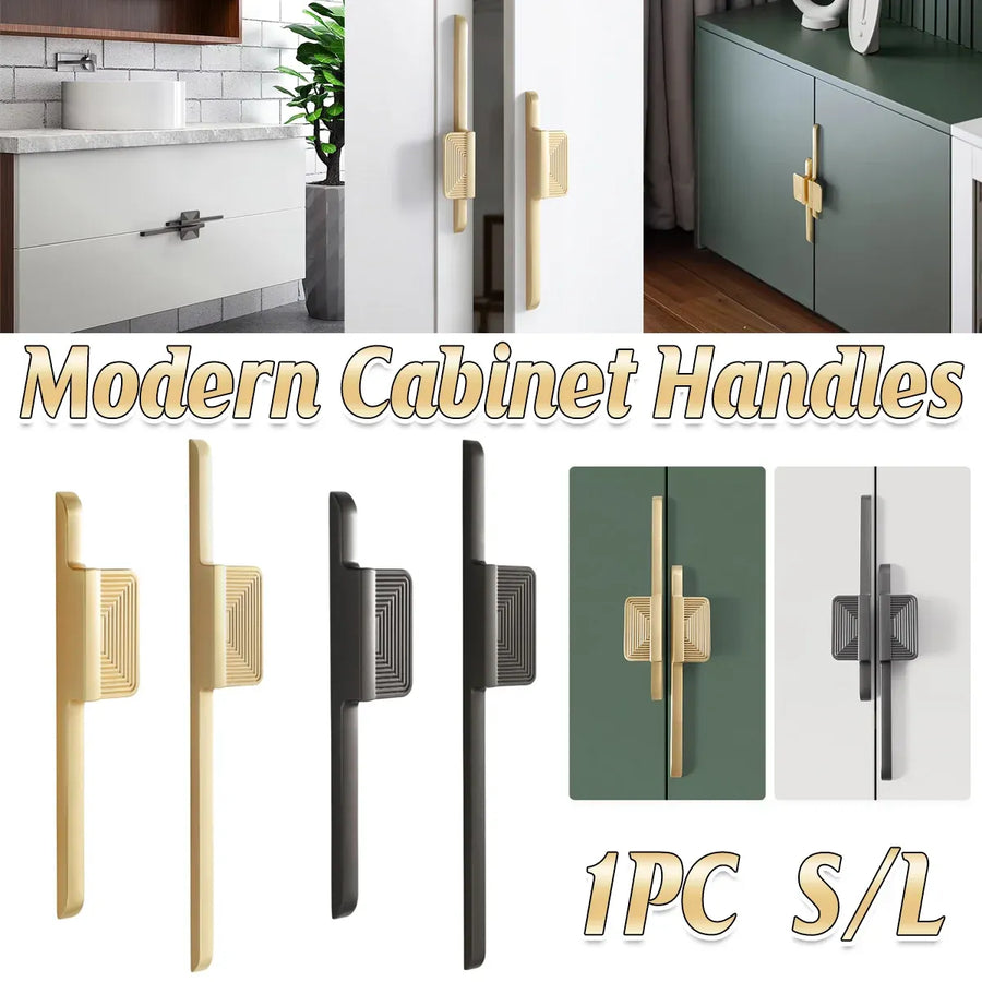 Modern Wardrobe Cabinet Handles Simple Door Pull Handles Home Furniture Hardware - Grey-L
