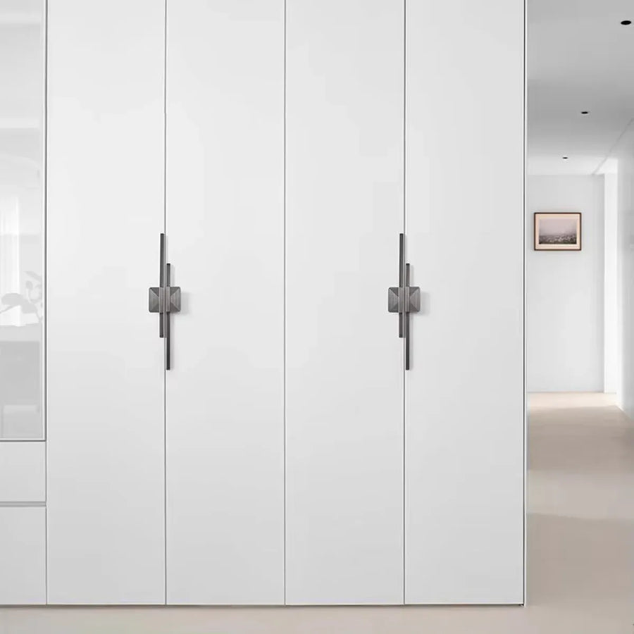 Modern Wardrobe Cabinet Handles Simple Door Pull Handles Home Furniture Hardware - Grey-L