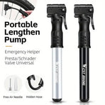 Portable Bicycle Pump Mini Inflatable Tube Pump Tire Inflator for Bike Cycling - Black
