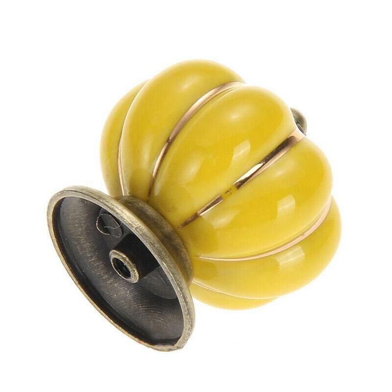 Pumpkin Ceramic Vintage Door Knobs Cabinet Drawer Cupboard Kitchen Pull Handle