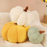Soft Plush Pumpkin Pillow Cushion Sofa Living Room Bay Window Decor Indoor Toy - Red - Top-Down View