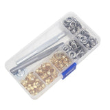 Eyelet Punch Die Tool Kit with 100 Sets of 6mm Grommets for Leather Craft