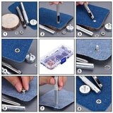 Eyelet Punch Die Tool Kit with 100 Sets of 6mm Grommets for Leather Craft