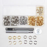 Eyelet Punch Die Tool Kit with 100 Sets of 6mm Grommets for Leather Craft - 45-Degree Angle