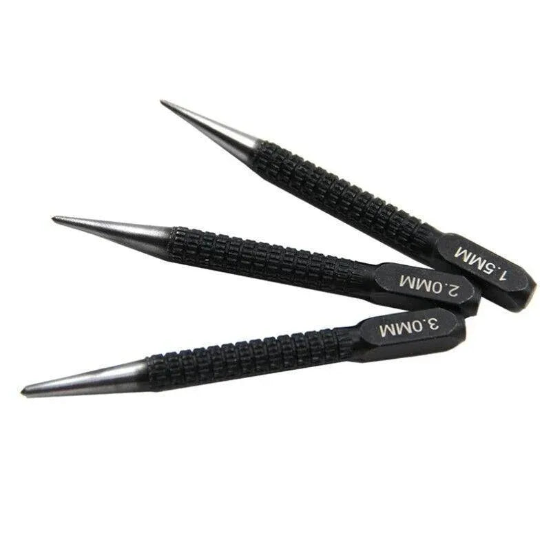 Nail Centre Punch Set 3PCS Round Head Wood Metal Super Impact Resistance