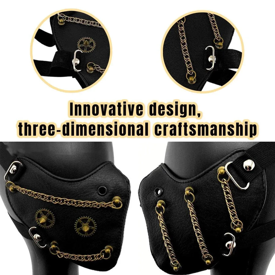 Punk Style Chain Mask Gothic Party Face Cover Cosplay Accessory for Men Women